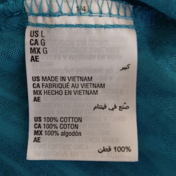 INC International Concepts 100% Cotton Tie Back Peasant Top (S, Aztec Teal) - Picture 7 of 9